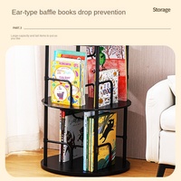 Étagère à livres moderne en métal rotative à 360°, pour enfants, rangement et présentation de livres illustrés, type sur pied à cinq niveaux, pour salon, vente en gros