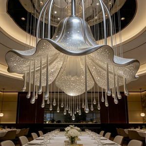 Modern Metal <b>Chandelier</b> Crystal Beaded Pendant Light Ceiling Decoration for Wedding Hotel Ballroom - Product Image 1