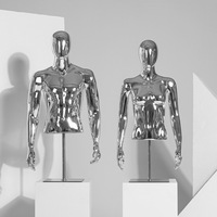Mannequin de mode chromé de haute qualité, homme/femme, pratique et élégant, demi-corps, base métallique, modèle humain pour présentation de vêtements
