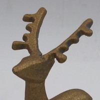 Statuette de renne classique minimaliste, personnalisée, en fer thermolaqué or/noir, écologique, pour décoration de Noël sur étagère