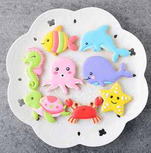 Pafu los niños fiesta <span class=keywords><strong>de</strong></span> cumpleaños pastel herramienta mar criaturas cortador <span class=keywords><strong>de</strong></span> galletas moldes animales del océano sirena cola cookie cortadores conjunto - Product Image 2