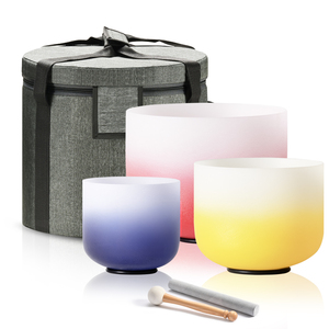 Bol chantant en cristal de quartz coloré dégradé Jinfang <span class=keywords><strong>Aria</strong></span>, instrument de guérison sonore, méditation sonore romantique avec marteau gratuit - Product Image 6