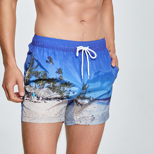 Shorts de plage pour hommes <span class=keywords><strong>Seobean</strong></span> en gros, imprimé paysage marin estival, respirant, 100% polyester, taille basse, coupe ajustée, poche, séchage rapide - Product Image 3