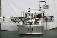 Machine d'étiquetage automatique double face pour bouteilles carrées en plastique d'huile moteur et d'huile lubrifiante, contrôle par écran tactile PLC