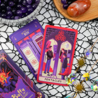 Nouvelle mise à jour des cartes de tarot Design jeu de société Deck 78 cartes de tarot avec cartes Oracle avec livret et boîte oracle d'or