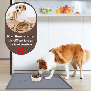 Tappetino per cani Anti Overflow con bordi per cibo e acqua tappetino per alimenti e acqua tappetino per l'alimentazione del cane antiscivolo - Product Image 6