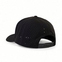 Casquette de baseball 5 panneaux imperméable avec logo personnalisé et trous découpés au laser