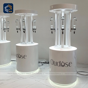 Support d'affichage de vente au détail rond avec surface peinte sur mesure, éclairage LED, présentoir cylindrique pour échantillons de <span class=keywords><strong>parfum</strong></span> - Product Image 5