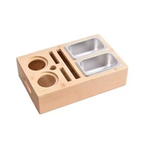Plateau de service en bois personnalisé avec logo pour soirées cinéma, avec compartiments en acier inoxydable pour la maison et les fêtes