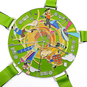 Médaille de natation combinée personnalisée en usine, de haute qualité, avec impression UV, motif Royal Docks (Royaume-Uni), pour événements sportifs - Product Image 6