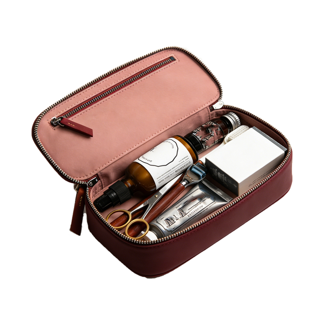 Manufacturer Pu Leather Toiletry Bag for Men Cosmetic Dopp Kits Portable Cable Organizer Bags for Traveling