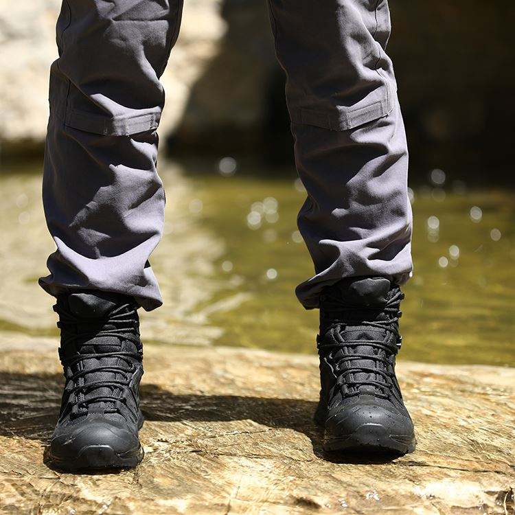 Botas tácticas de cuero para motocicleta para hombre Botas Delta de tobillo  alto para exteriores de jungla para acampar para hombre