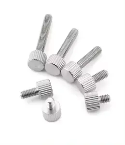 Wholesale 304 Stainless Steel Slotted Knurled Screws Primary Color M3/M4/M5/M6 Hand Cylindrical Head Screw