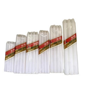 尼日利亚市场纯石蜡白色蜡烛直径1.75厘米长18.5厘米白色蜡烛定制标志廉价家居照明 - Product Image 2