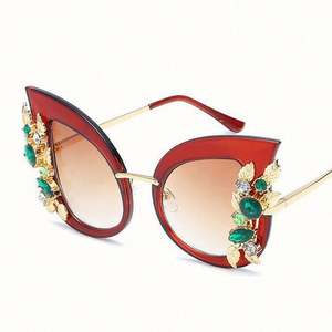 Gafas de Sol de Moda al por Mayor, Estilo Vintage, Montura Grande, con Diamantes, Gafas de Sol de Ojo de Gato con Pedrería para Mujer - Product Image 4