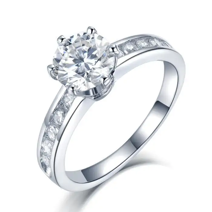 High Quality Silver Jewelry Gold Plated 1 Carat Unique Moissanite Engagement Ring