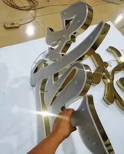 Fabrikanten Directe Aangepaste Outdoor Commerciële Logo Tekenen 3D Backlit Metalen Teken Letters