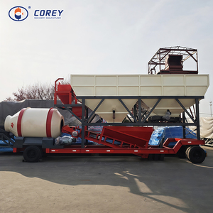 Centrale à béton mobile Corey YHZM750 avec mélangeur JS1500, contrôle automatique, pompe électrique haute efficacité et roues - Product Image 1