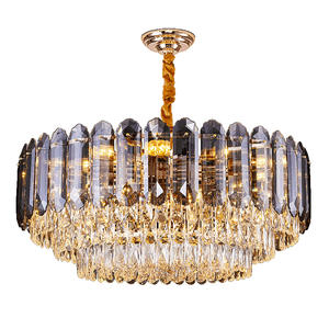 Luminaire suspendu linéaire en cristal <span class=keywords><strong>pour</strong></span> îlot de <span class=keywords><strong>cuisine</strong></span>, lustre LED à intensité variable 3 couleurs de luxe <span class=keywords><strong>pour</strong></span> salle à manger et comptoir de bar en plan ouvert - Product Image 2