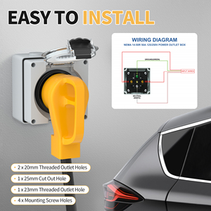 Ul được liệt kê điện 50A Máy phát điện RV ổ cắm đầu vào hộp ngoài trời không thấm nước chống cháy với NEMA14-50R đựng - Product Image 4