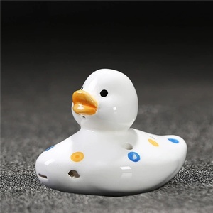 Ocarina en céramique émaillée colorée en forme de canard, vente en gros, pour l'éducation musicale précoce des enfants - Product Image 3