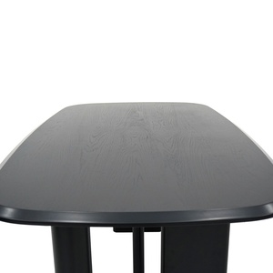 Table à manger noire robuste et moderne pour salle à manger - Product Image 3