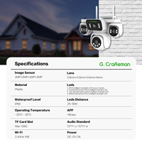 GW-P13FD-M2R HiEasy Cámara de Seguridad Inalámbrica WIFI para el Hogar, Multisensor, 4 Lentes, Pantalla 4K 8MP, PTZ, Panorámica de 360°, Visión Nocturna para Exteriores