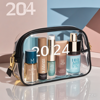 Trousse de toilette de bain de fitness transparente en PVC personnalisable avec poignée à fermeture à glissière étui cosmétique pour femmes couleurs holographiques