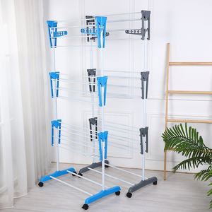 Séchoir <span class=keywords><strong>à</strong></span> <span class=keywords><strong>linge</strong></span> pliable <span class=keywords><strong>à</strong></span> 3 niveaux <span class=keywords><strong>à</strong></span> un seul <span class=keywords><strong>poteau</strong></span> avec ailes, support pour serviettes - Product Image 5