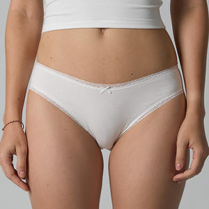 Dames/Meisjes 90% Katoen / 10% Elastaan Lichtgewicht Stretch Katoenen Kant Boyshorts Sexy Ondergoed Shorts met Kant - Product Image 2