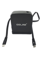 DYH-1707 Nuevo Diseño Mini Enrollador de Cable Retráctil con Retorno Automático Negro 1.2M Cable de Datos USB Tipo-C con Bloqueo Automático para Consumidor