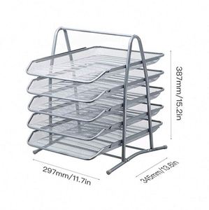 5 Tier Office <b>File</b> <b>Tray</b> A4 Desk Tidy Organiser <b>File</b> Holder Mesh in <b>Tray</b> Desk Organiser Sliding Document Storage Letter <b>Trays</b> - Product Image 4