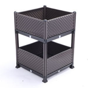 <span class=keywords><strong>Jardinière</strong></span> décorative à 3 niveaux en résine, grande <span class=keywords><strong>jardinière</strong></span> en béton <span class=keywords><strong>rectangulaire</strong></span> moderne noire, bac à jardin <span class=keywords><strong>sur</strong></span>élevé avec auto-arrosage - Product Image 3