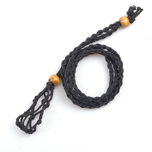 Colar Ajustável Telescópico Unissex Vintage com Pingente, Cordão de Algodão Trançado com Fio Encerado e Pedra Natural, Estilo Transfronteiriço - Product Image 3