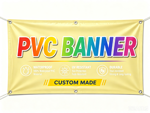 Bannière PVC pour échafaudage, impression UV, lisse, sans plis, résistante à la décoloration, noire/argentée, avec œillets, pour salons et expositions - Product Image 1