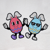 Nieuw Ontwerp Geborduurd 3d Konijnenkonijn Naai Applique Ijzeren Chenille Patch Voor Easter Jasje Broek Kleding Hoeden Handwerk & Decors