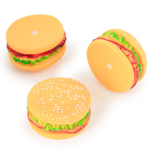 Jouet interactif pour chien en TPR en forme de hamburger, résistant à la mastication, pour la propreté dentaire et l'entraînement, couineur, très vendu - Product Image 6