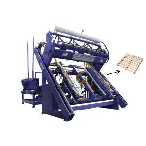 Automatic American Stringer Wooden Production Line Pallet Nailing Stacking Machine