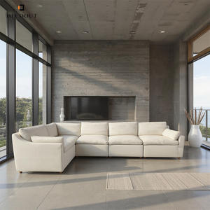 Set Sofa Seksional Modern yang Dapat Dibalik Bentuk-U Modular Berlapis Kain Desain Modern Furnitur Sofa Seksional - Product Image 1