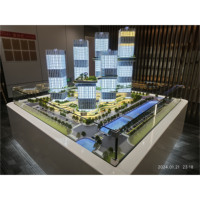 Maqueta Arquitectónica Moderna Personalizable en Estilo Realista con Iluminación para Hoteles y Villas, Material Plástico