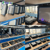 Projecteur solaire robuste 600W, étanche IP66, avec détecteur de mouvement, lampe de sécurité extérieure pour usage industriel