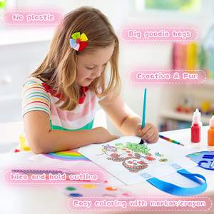 白いキャンバストートバッグ子供用DIY着色漫画アートパーティー工芸グラフィティデザイン描画おもちゃ - Product Image 2