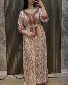 Vêtements musulmans Arabie Saoudite Dubai Robe pour femmes Ensemble deux pièces Robe longue musulmane légère de luxe avec incrustation de diamants chauds - Product Image 5