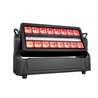 Projecteur Wash à 16 faisceaux étanche (avec Strobe) à tête mobile + Wash + Strobe, boîtier métallique noir, DMX512/Entrée et sortie d'alimentation