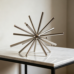 Escultura geométrica de aluminio anodizado arenado, adorno artesanal de escritorio de acero inoxidable con corte CNC personalizado por electroerosión por hilo. - Product Image 5
