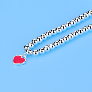 Heart Beaded Bracelet for Women, Minimalist Fresh Round Chain, Trendy Y2K Everyday Jewelry - Product Image 6
