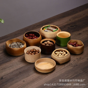 Tazón de Bambú para Bebé, Cuerpo Recto, Sin Pintar, Anti-Escaldaduras, para Niños de 1-2 Años, Origen Zhejiang - Product Image 1