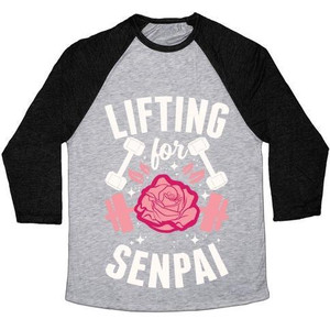 Lifting for Senpai Unisex Tri-Blend <b>Baseball</b> <b>Tee</b> - Product Image 4