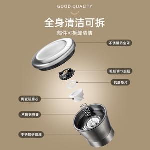 Manual <b>Pepper</b> <b>Grinder</b> Adjustable Ceramic Burr Stainless Steel For Seasoning Spices - Product Image 1