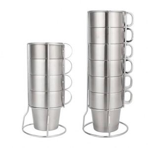 New Style Custom New Nordic Travel Stainless Steel <b>Espresso</b> Coffee <b>Cups</b> Set of 6 Gift Box Manufacturers - Product Image 1